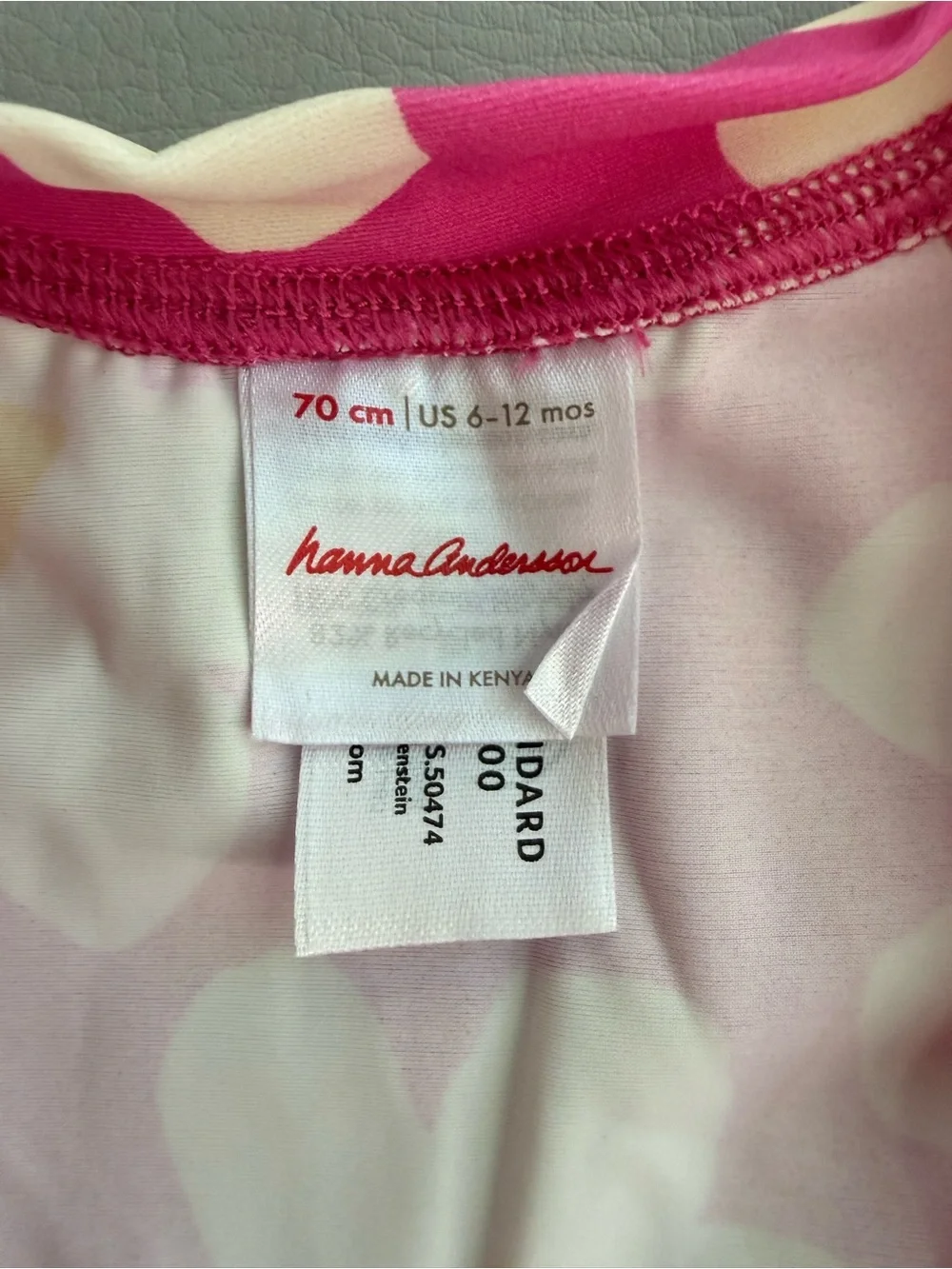 Hanna Andersson Long Sleeve Rashguard Pink Flowers Baby Swimsuit 6-12M - New
